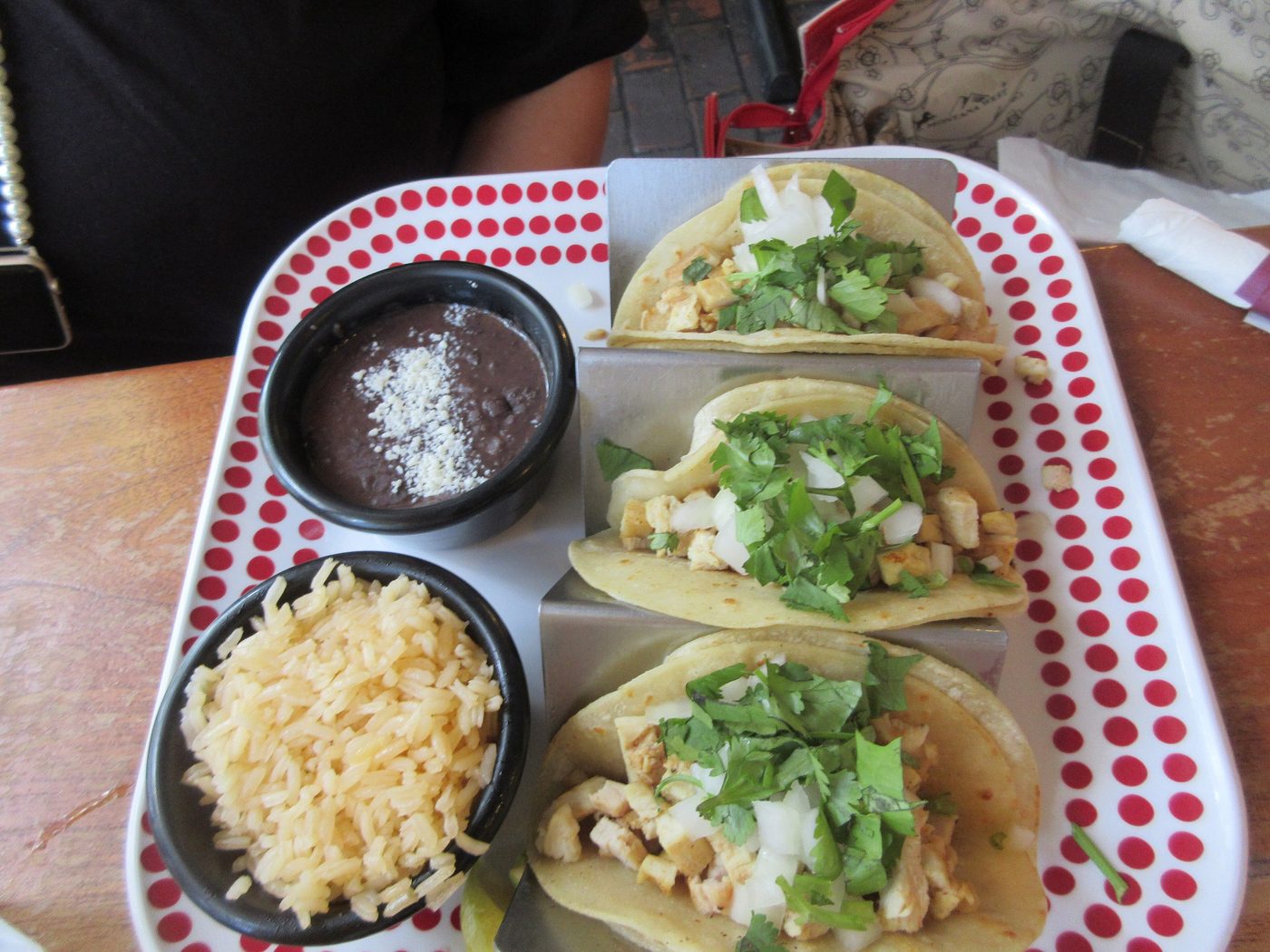 Tacos served at a local tropical Caribbean taqueria