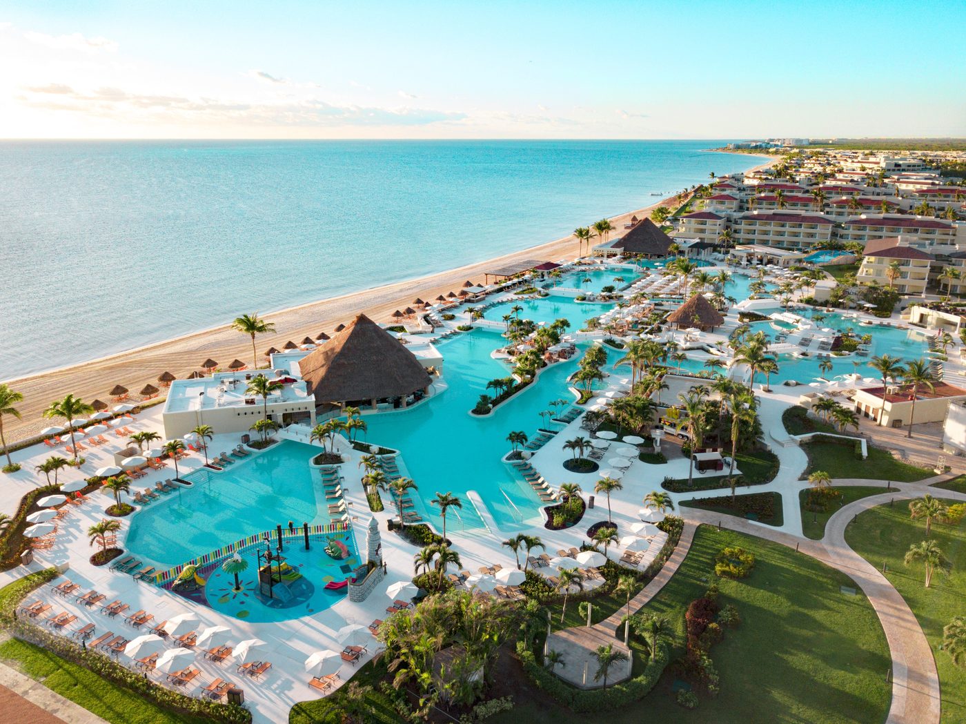 An adults-only infinity pool at a Cancun resort