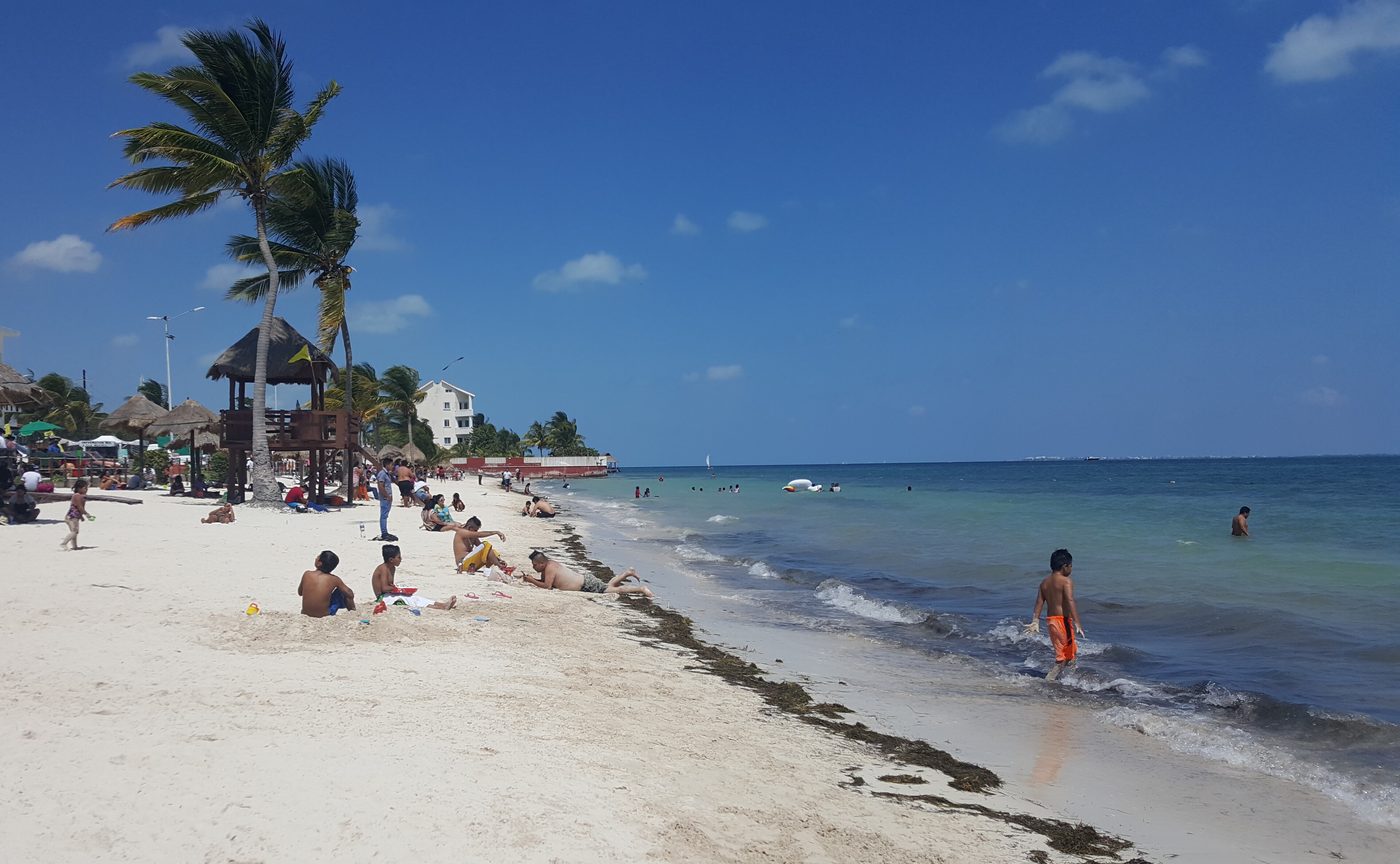 Birthday group photo on a Cancun beach