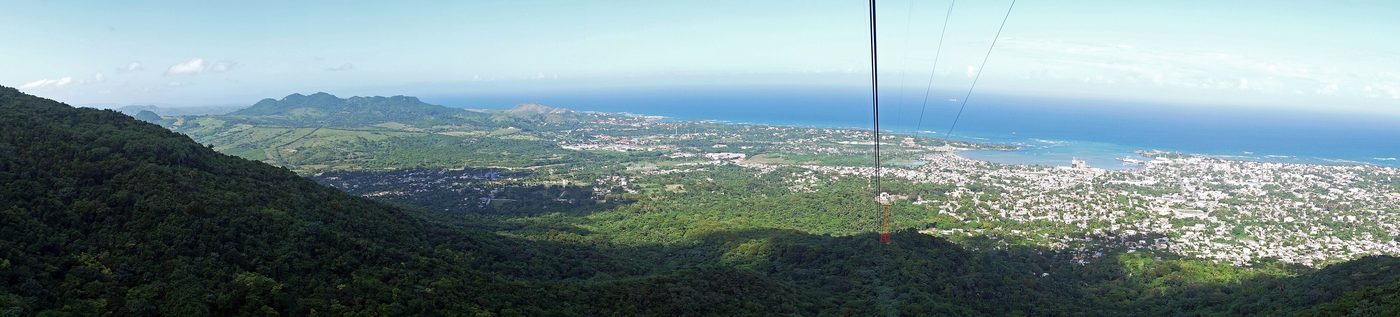 Panoramic view over Puerto Plata and the Atlantic Ocean from Mount Isabel de Torres